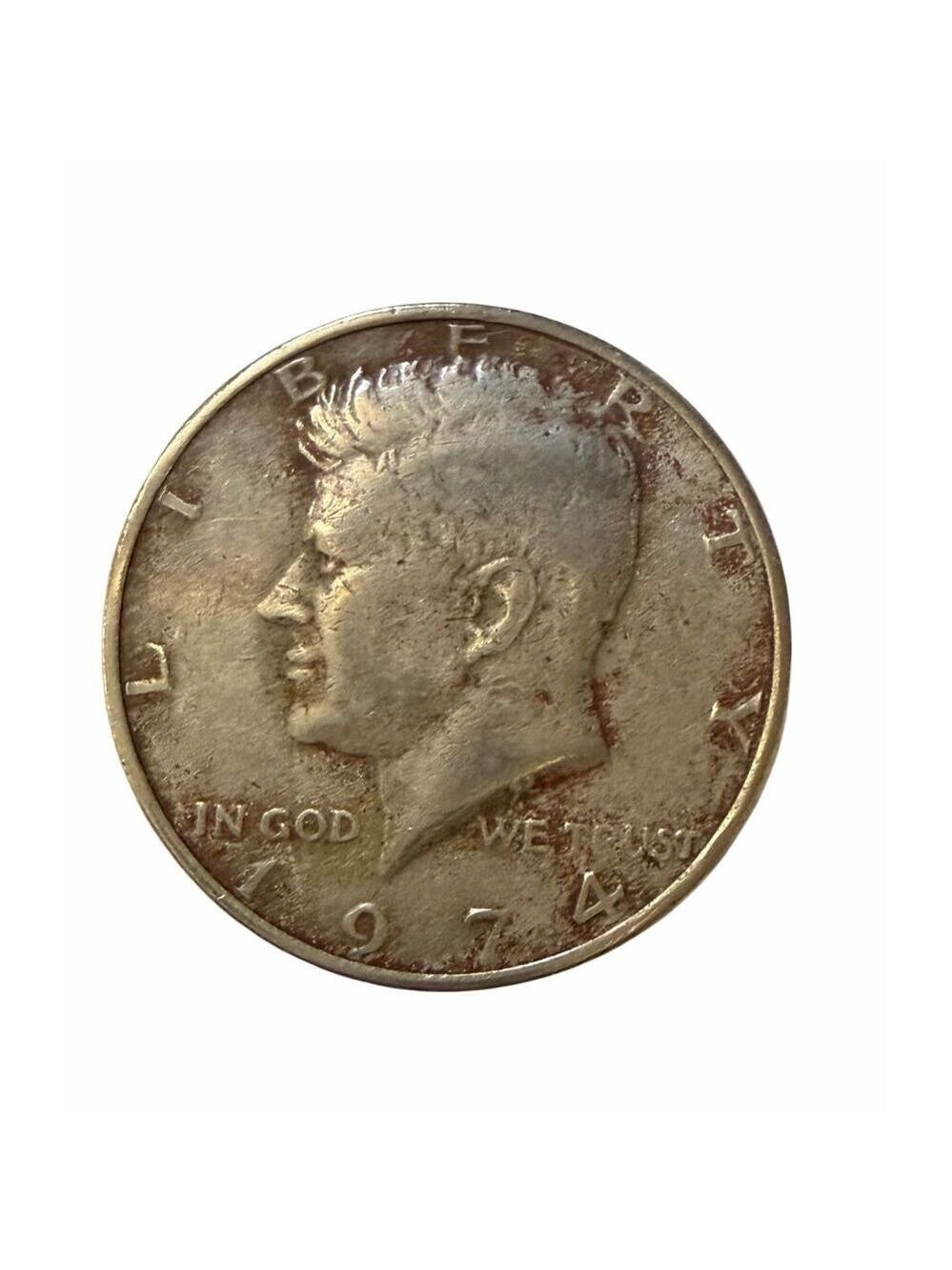Kennedy half dollar coin minted in 1974